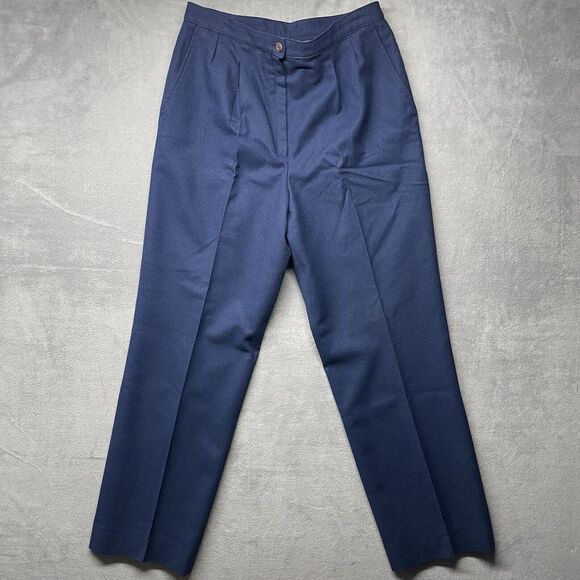 Vintage 80s Pendleton Virgin Wool Pants Woman's 28x28‎ (See Measurements) Blue - Picture 1 of 11